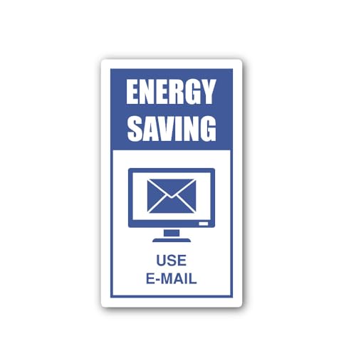 2 (Pieces) 3" and 5" Energy Saving USE E-Mail Sign Sticker, Waterproof Vinyl Decals for Many Purpose