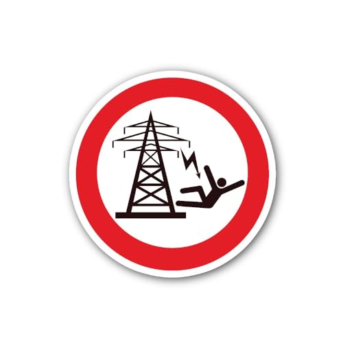 2 (Pieces) 3" and 5" No Climbing Power Lines Sign Sticker, Waterproof Vinyl Decals for Many Purpose
