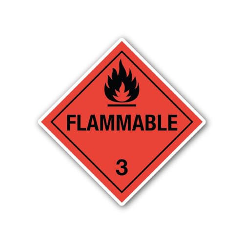 2 (Pieces) 3" and 5" Flammable 3 Sticker, Waterproof Vinyl Decals for Many Purpose Like Cars, Trucks