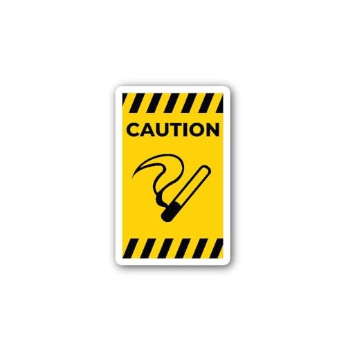 2 (Pieces) 3" and 5" Caution: Flammable Material Sticker, Waterproof Vinyl Decals for Many Purpose L
