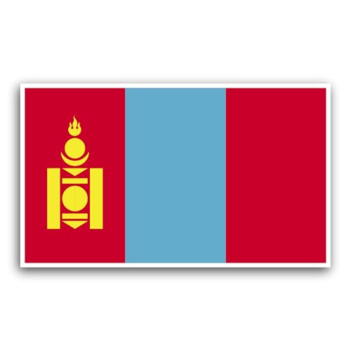 2 (Pieces) 3" and 5" Mongolia Flag Sticker, Waterproof Vinyl Decals for Many Purpose Like Cars, Truc
