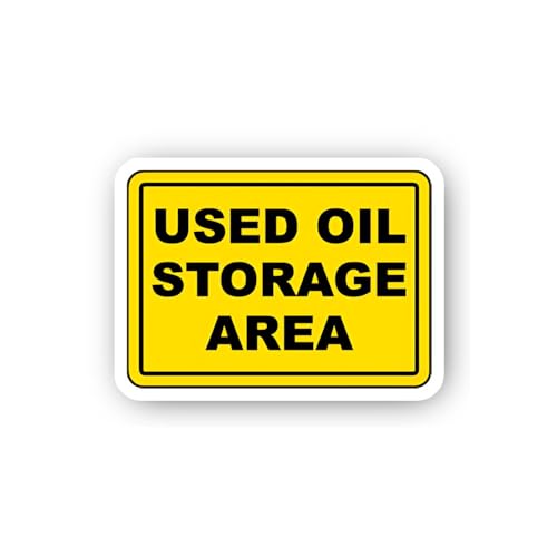 2 (Pieces) 3" and 5" Used Oil Storage Location Sticker, Waterproof Vinyl Decals for Many Purpose Lik