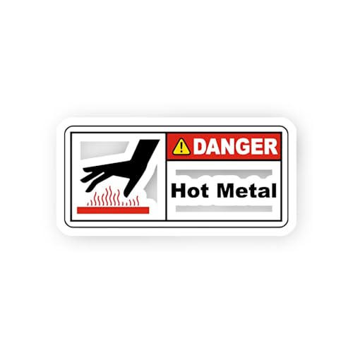 2 (Pieces) 3" and 5" High Temperature Metal Danger Sticker, Waterproof Vinyl Decals for Many Purpose