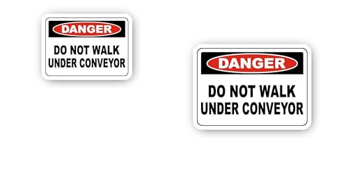 2 (Pieces) 3" and 5" Conveyor Underpass Prohibition Sign Sticker, Waterproof Vinyl Decals for Many P