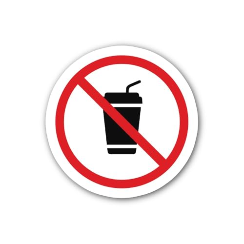 2 (Pieces) 3" and 5" No Drink Allowed icon Sticker, Waterproof Vinyl Decals for Many Purpose Like Ca