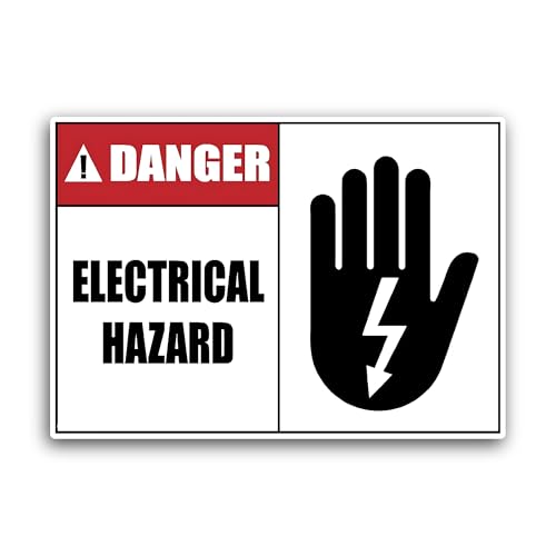 2 (Pieces) 3" and 5" Electrical Hazard Sticker, Waterproof Vinyl Decals for Many Purpose Like Cars,