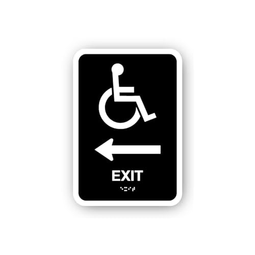 2 (Pieces) 3" and 5" Wheelchair Exit Left Arrow Sticker, Waterproof Vinyl Decals for Many Purpose Li