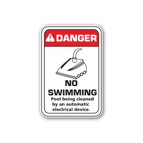2 (Pieces) 3" and 5" Swimming Pool is Being Cleaned by an Automatic Sign Sticker, Waterproof Vinyl D