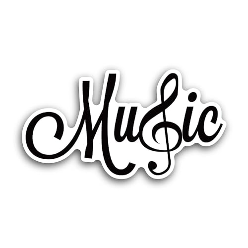 2 (Pieces) 3" and 5" Music Text Sticker, Waterproof Vinyl Decals for Many Purpose Like Cars, Trucks,
