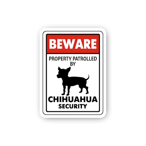 2 (Pieces) 3" and 5" Chihuahua Security Sticker, Waterproof Vinyl Decals for Many Purpose Like Cars,