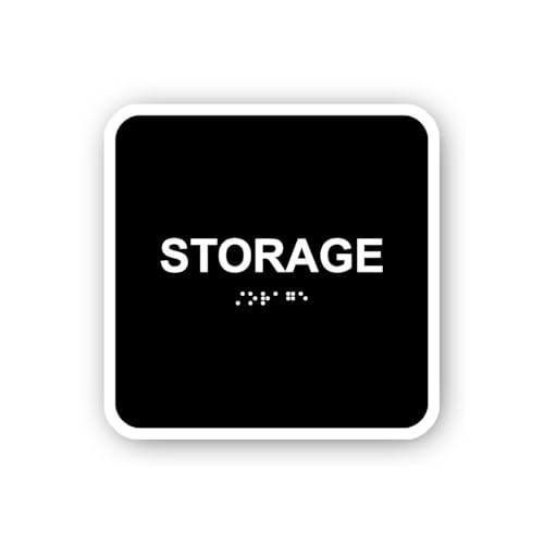 2 (Pieces) 3" and 5" Storage Braille Black Sticker, Waterproof Vinyl Decals for Many Purpose Like Ca