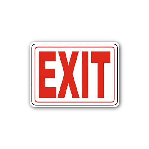 2 (Pieces) 3" and 5" Standard Egress Signage Sticker, Waterproof Vinyl Decals for Many Purpose Like
