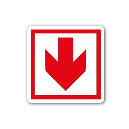 2 (Pieces) 3" and 5" Fire Arrow Down Sign Sticker, Waterproof Vinyl Decals for Many Purpose Like Car
