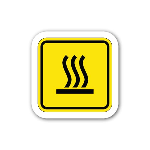 2 (Pieces) 3" and 5" H@t Surface Warning Sticker, Waterproof Vinyl Decals for Many Purpose Like Cars