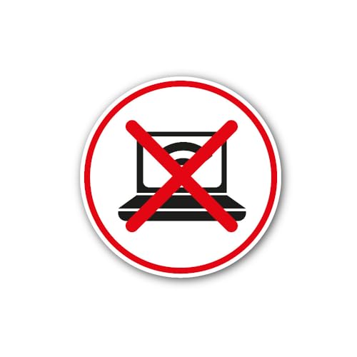 2 (Pieces) 3" and 5" no Laptop Sign Sticker, Waterproof Vinyl Decals for Many Purpose Like Cars, Tru