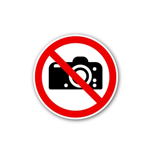 2 (Pieces) 3" and 5" no Photography Sticker, Waterproof Vinyl Decals for Many Purpose Like Cars, Tru