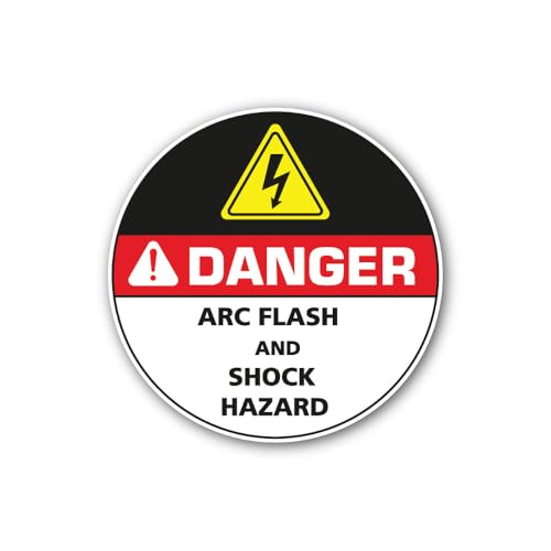 2 (Pieces) 3" and 5" Round Electrical Danger Decal Sticker, Waterproof Vinyl Decals for Many Purpose