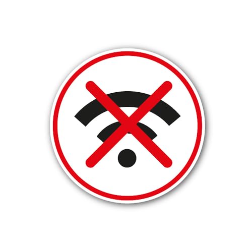 2 (Pieces) 3" and 5" Lack of Wi-Fi connectivity Sign Sticker, Waterproof Vinyl Decals for Many Purpo