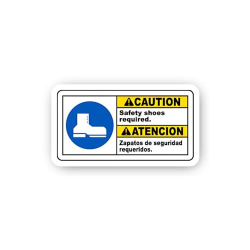 2 (Pieces) 3" and 5" Safety Footwear Area Sticker, Waterproof Vinyl Decals for Many Purpose Like Car