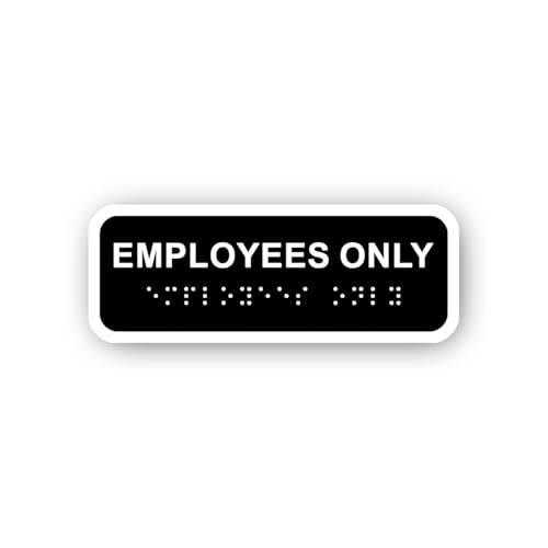 2 (Pieces) 3" and 5" Employees Only Sign Sticker, Waterproof Vinyl Decals for Many Purpose Like Cars