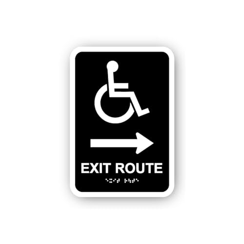 2 (Pieces) 3" and 5" Disabled Exit Route Right Arrow Sticker, Waterproof Vinyl Decals for Many Purpo