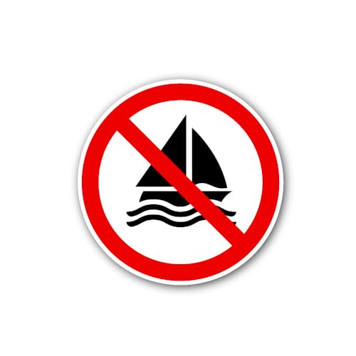 2 (Pieces) 3" and 5" No Sailing Sign Sticker, Waterproof Vinyl Decals for Many Purpose Like Cars, Tr