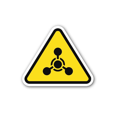 2 (Pieces) 3" and 5" Chemical Weapon Sign Sticker, Waterproof Vinyl Decals for Many Purpose Like Car