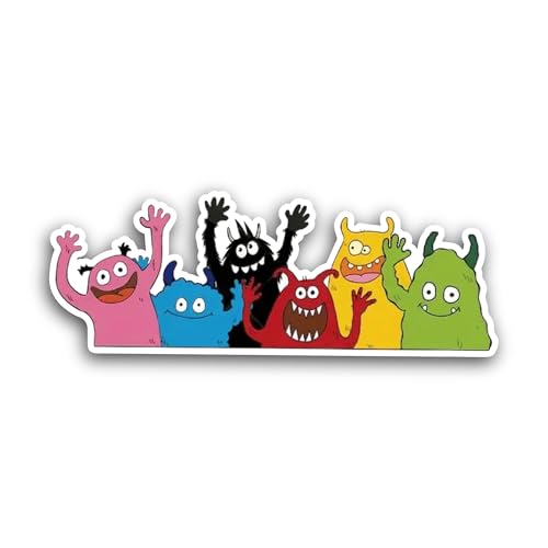 2 (Pieces) 3" and 5" Cartoon Monsters Sticker, Waterproof Vinyl Decals for Many Purpose Like Cars, T
