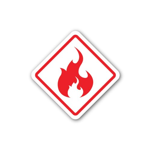 2 (Pieces) 3" and 5" Pictogram for Flammable Materials Sign Sticker, Waterproof Vinyl Decals for Man