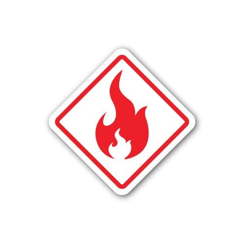 2 (Pieces) 3" and 5" Combustibility Sign Sticker, Waterproof Vinyl Decals for Many Purpose Like Cars
