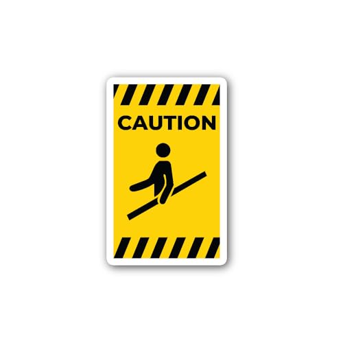 2 (Pieces) 3" and 5" Caution use Footbridge Symbol Sticker, Waterproof Vinyl Decals for Many Purpose