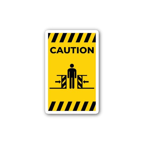 2 (Pieces) 3" and 5" Body Crushing Force from Two Sides Symbol Sign Sticker, Waterproof Vinyl Decals
