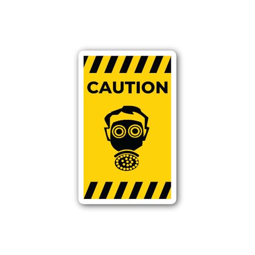 2 (Pieces) 3" and 5" Symbol wear Respirator Protection Sign Sticker, Waterproof Vinyl Decals for Man