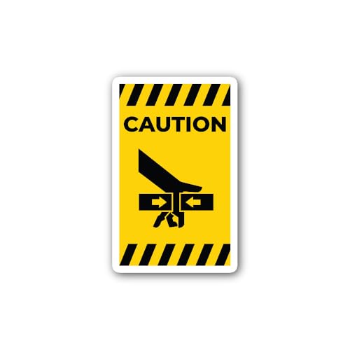 2 (Pieces) 3" and 5" Hand Crush Force from Two Sides Symbol Sign Sticker, Waterproof Vinyl Decals fo