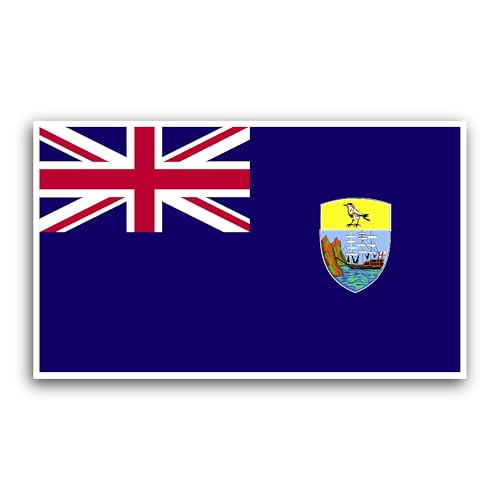 2 (Pieces) 3" and 5" Saint Helena Flag Sticker, Waterproof Vinyl Decals for Many Purpose Like Cars,