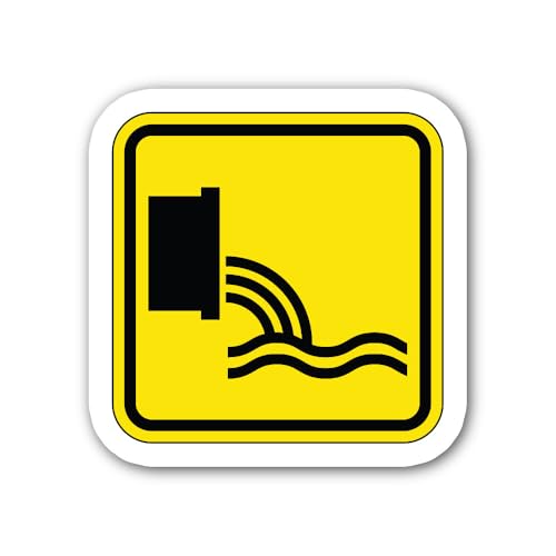 2 (Pieces) 3" and 5" Sewage Sign Sticker, Waterproof Vinyl Decals for Many Purpose Like Cars, Trucks