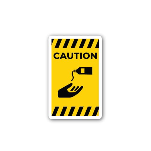 2 (Pieces) 3" and 5" Warning Sign indicating a Potential Hazard Sticker, Waterproof Vinyl Decals for