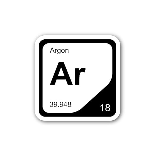 2 (Pieces) 3" and 5" Argon Sticker, Waterproof Vinyl Decals for Many Purpose Like Cars, Trucks, Lapt