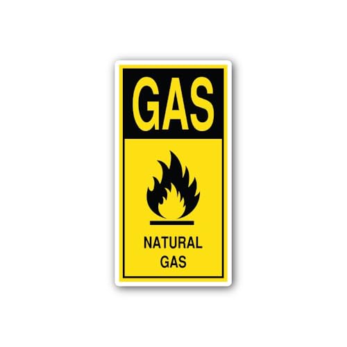 2 (Pieces) 3" and 5" Natural Gas Warning Sticker, Waterproof Vinyl Decals for Many Purpose Like Cars