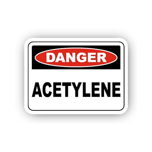 2 (Pieces) 3" and 5" Acetylene Gas Hazard Notice Sticker, Waterproof Vinyl Decals for Many Purpose L