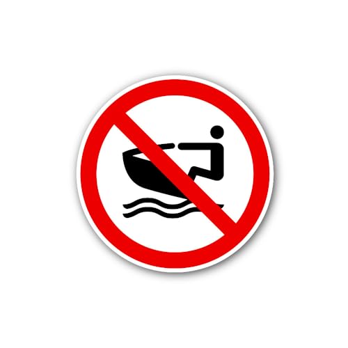 2 (Pieces) 3" and 5" No Personal watercraft Sign Sticker, Waterproof Vinyl Decals for Many Purpose L