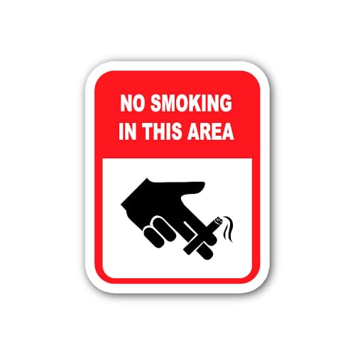 2 (Pieces) 3" and 5" Smoking Prohibition Sign Sticker, Waterproof Vinyl Decals for Many Purpose Like