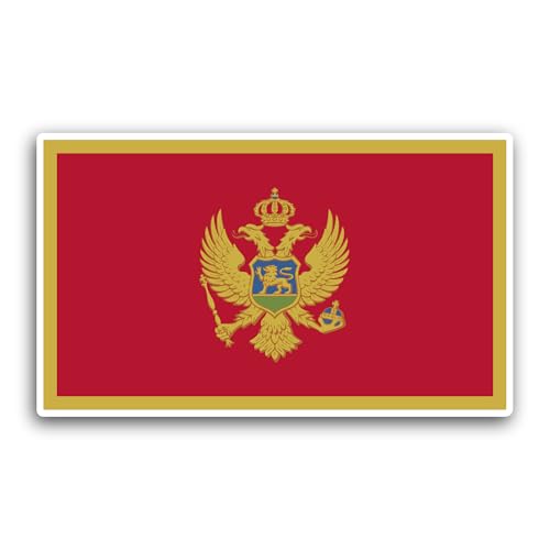 2 (Pieces) 3" and 5" Montenegro Flag Sticker, Waterproof Vinyl Decals for Many Purpose Like Cars, Tr