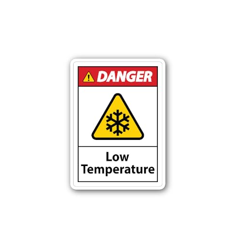 2 (Pieces) 3" and 5" Danger Low Temperature Sticker, Waterproof Vinyl Decals for Many Purpose Like C