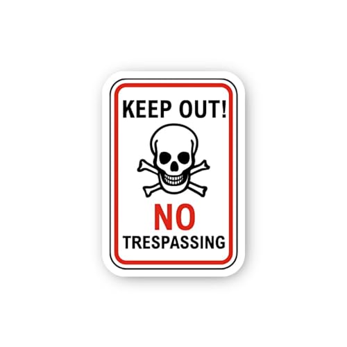 2 (Pieces) 3" and 5" Keep Out No Trespassing Skull Crossbones Sticker, Waterproof Vinyl Decals for M