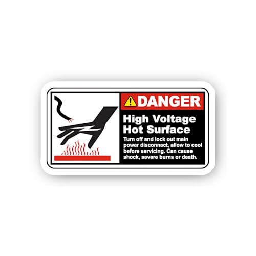 2 (Pieces) 3" and 5" Electrical and Thermal Danger Label Sticker, Waterproof Vinyl Decals for Many P