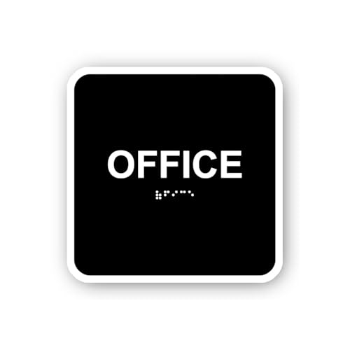 2 (Pieces) 3" and 5" Office Braille Black Sticker, Waterproof Vinyl Decals for Many Purpose Like Car