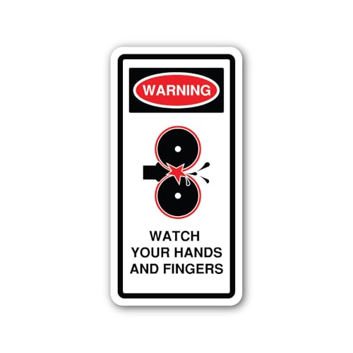 2 (Pieces) 3" and 5" Finger Laceration Risk Sticker, Waterproof Vinyl Decals for Many Purpose Like C