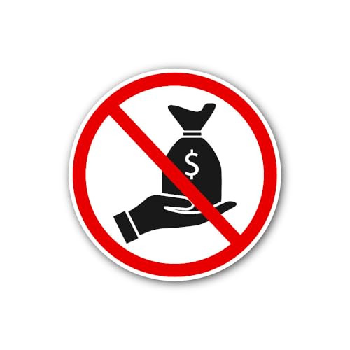 2 (Pieces) 3" and 5" No Cash transactions Sign Sticker, Waterproof Vinyl Decals for Many Purpose Lik