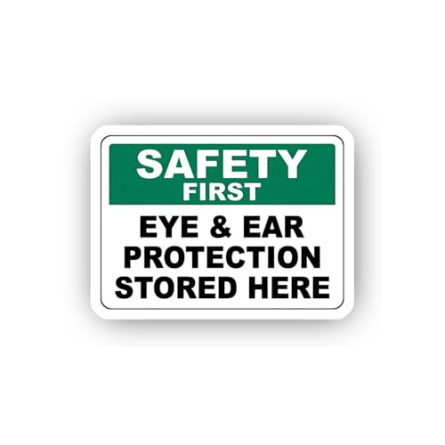 2 (Pieces) 3" and 5" Eye and Ear Protection Storage Sticker, Waterproof Vinyl Decals for Many Purpos